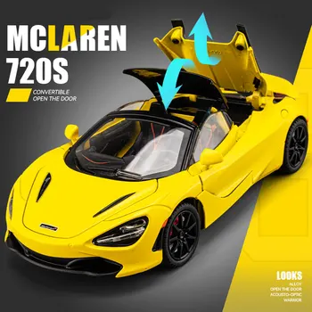 1:24 McLaren 720S Aliaj Masina de Curse Model de turnat sub presiune, Metal Masina Sport Modelul de Simulare de Sunet și Lumină de Colectare Jucărie pentru Copii Cadouri