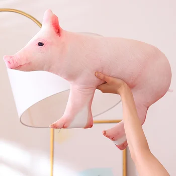 1 BUC Simulare 3D Porc Pernă de Pluș Umplute Viața Reală Piggy Păpușă Amuzant Gât Perna Moale Perna de Spate Canapea Decor Cadouri