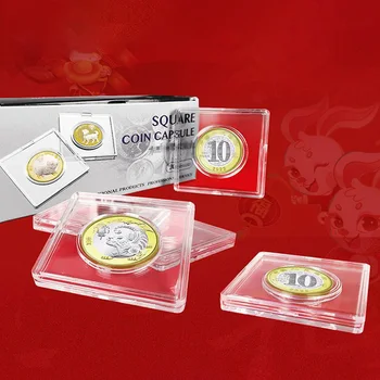 10buc/lot Pătrat pentru Monede Pagini de Album 27mm Monedă Album Deținătorii de Monedă de Afișare a Proteja Geanta Medalioane Bani Colecție de Carte