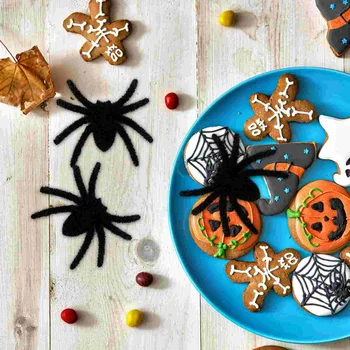 12 Buc Jucărie De Pluș Spider Recuzită Decoratiuni De Halloween În Aer Liber, Decoreaza-Gigant Flocking Cu Blană