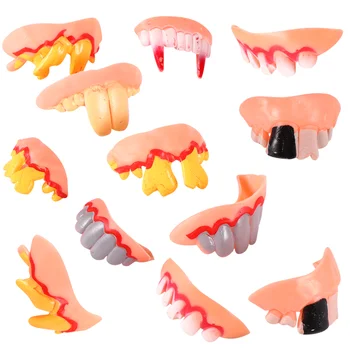 12 Buc Protezele Dentare Dinții Falși Zombie Recuzită Colți Petrecere De Halloween Consumabile Copil Model