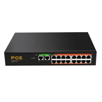 16 Port 100M+2 Porturi Gigabit POE Switch Comutator de Rețea LAN HUB de Comutare Adaptor Unmanaged Switch Plug SUA