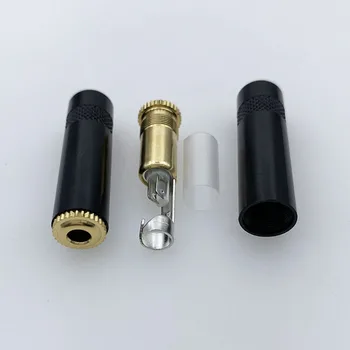 1buc 3.5 Stereo Audio Adaptor 3.5 mm 3Pole de sex Feminin Conectați setul cu Cască pentru DIY Lipit de Reparare Căști Conector Negru