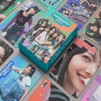 55pcs/set LE SSERAFIM Album UNFORGIVEN Lomo Card Miyawaki Sakira Kim Chae Won Imprimare Foto Card de Fan Kpop Cadou