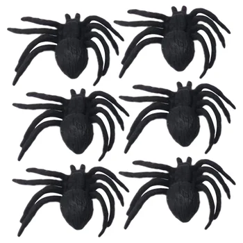 6pcs Fals Spider Recuzită Spider Modele de Halloween Spider elemente de Recuzită de Scenă Decoruri de Petrecere Spider Jucarii
