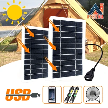 Actualizat 10W Portabil Panouri Solare, Impermeabil în aer liber DIY Celule Solare de Alimentare Camping Ceas Telefon 5V Incarcator USB Plus Dimensiune