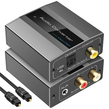Analog la Digital Audio Converter RCA să Optic cu Cablu Optic Audio Digital Toslink și Coaxial Adaptor Audio
