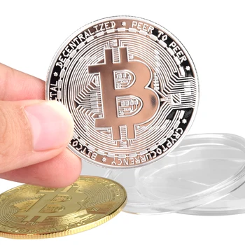 Bitcoin Fizice Colector Placat cu Moneda BTC 40mm Suvenir de Milioane de ruble Cadou Pic Colecție de Artă Comemorative de Epocă Imitație