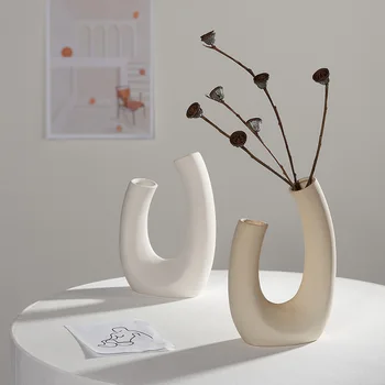 Ceramica Creative Vaza de Flori Oală Stil Minimalist Modern Masă Raft Home Decor potrivit pentru Camera de zi Dormitor Bucatarie Interior