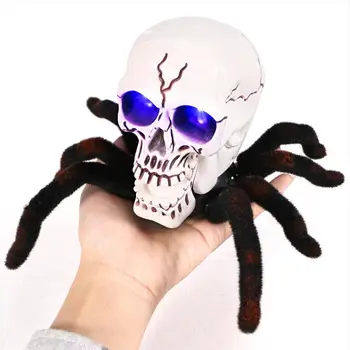 Control de la distanță Craniu Păianjen de Jucărie Infrarosu RC Halloween Schelet Înfricoșător Spider Oribil Jucarii Cu Lumina Glumă elemente de Recuzită Pentru Cadouri Partid