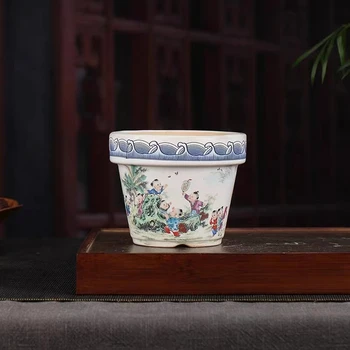 Creative Ceramice ghiveci de Flori Colorate Desen Circular Vase Suculente Fluture Antic Chinez pentru Copii Model Plantat Gradina