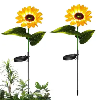 Forma de floarea-soarelui Solar LED 2 Pachete de Upgrade Solare Alimentat de Floarea-soarelui Lumini LED-uri Alimentate Solar Lumina Solar rezistent la apa