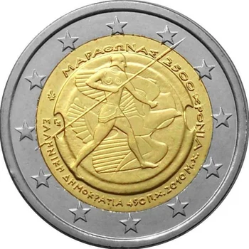Grecia 2010 Maraton 2500 De-a Aniversare Monedă Comemorativă de 2 Euro UNC 100% Original