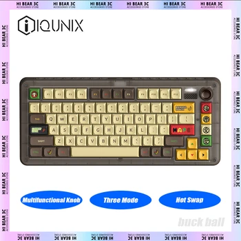 IQUNIX ZX75 Tastatură Mecanică Multifuncțional Buton Trei Modul Hot Swap Wireless Gaming Keyboard 81 Cheile RGB Gamer Mac Office
