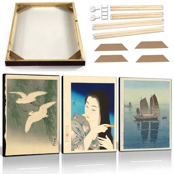 Japoneză Ukiyo-e Vintage Printuri cu Cadru Femeie Macara Pasăre Patio Vedea Peisajul Panza Pictura Arta Abstractă Perete Poza
