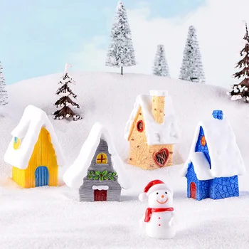 Micro Om De Zăpadă Casa In Miniatura, Ornamente De Crăciun, Rasina De Artizanat Peisaj De Gradina Figurina De Cristal Accessioreis Decor Acasă