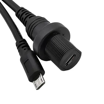 Micro USB Cablu de Extensie rezistent la apa Cablu Micro-USB 2.0 de sex Masculin la Feminin cu Montare pe Panou, Dovada de Apă Conector Cablu prelungitor 1m 0,3 m