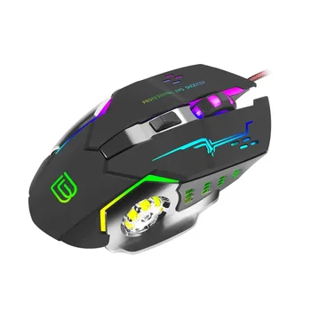 Mouse de Gaming, Ergonomic cu Fir Gaming mouse-urile Optice Cu 6 Butoane Programabile și 7 Culori RGB lumina de Fundal Mouse-ul pentru Jocuri de Muncă