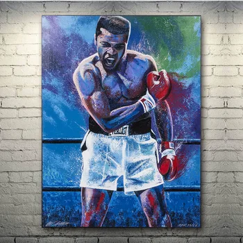 Muhammad Ali Haji Portret poster Boxer Box Wall Art print Panza de sport imagine Bedroom Home decor Camera Cadou