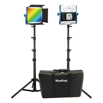 NiceFoto TC 600RGB Profesional Bi-color Light Studio Kit LED-uri Foto-Video Panou de Lumina