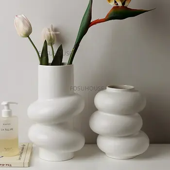 Nordic Ceramică Vaze De Decor Pentru Casa Vaze De Flori De Uz Casnic Creative De Petrecere A Timpului Liber Cu Mobilier De Epocă Design Art Decor Cu Vaze