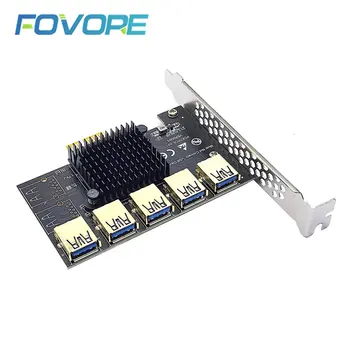 PCI Express Multiplicator Riser Card PCIE de la 1 La 5 Porturi Hub USB 3.0 Express 1X, 4X, 8X, 16X Extender Coloană Pentru placa Video Miner Minier