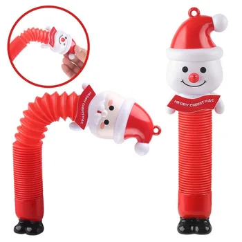 POP Tub Tub Telescopic Presiune Alinarea Jucării de Sunet și Lumină Moș Crăciun de Jucărie Decompresie Artefact Copii Cadou de Vacanță