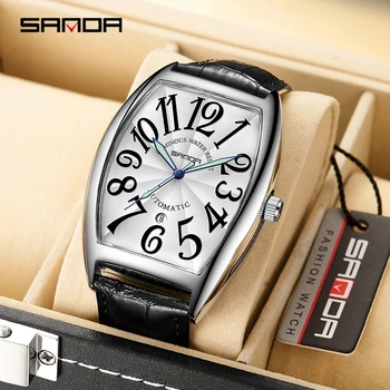 SANDA Ceas de Moda Bena Design Cadran arabă Numeral Scară Luminoasă Impermeabil cuarț Ceas Pentru Bărbați Reloj 7021