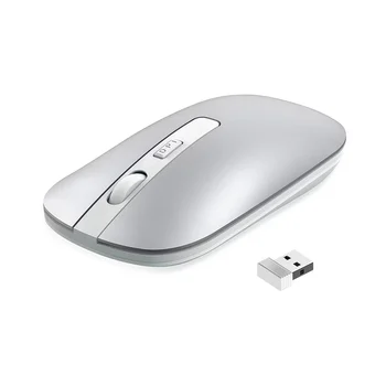 Silent Mouse-ul fără Fir, 2.4 G Slim Portable Computer mouse cu USB Receptor, mai Puțin Zgomot Mobile Mouse-ul Optic (Argint)