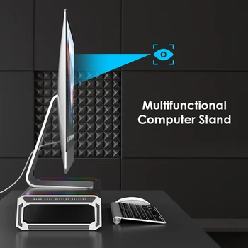 T1 Laptop Monitor Stand Montant RGB Suport cu 4 USB PC Computer de Birou Organizator