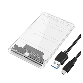 USB3.0/Tip-C HDD Enclosure 2.5 Inch Hard Disk Cazul SSD SATA3 USB 3.0 Transparent HDD Box USB C HDD Caz 5Gbps