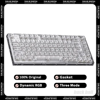 XINMENG X75 Wireless Tastatură Mecanică Dinamic RGB Thre Modul de Tastatură de Gaming Hot Swap Garnitura Transparent Pc Gamer Laptop Mac