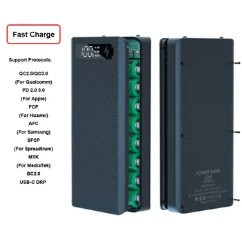 Încărcare rapidă 18650 de Putere Banca Cazuri de Încărcare a Bateriei Cutie de Depozitare Fara Baterie USB Tip C PD Taxa Pentru iPhone Xiaomi, Huawei