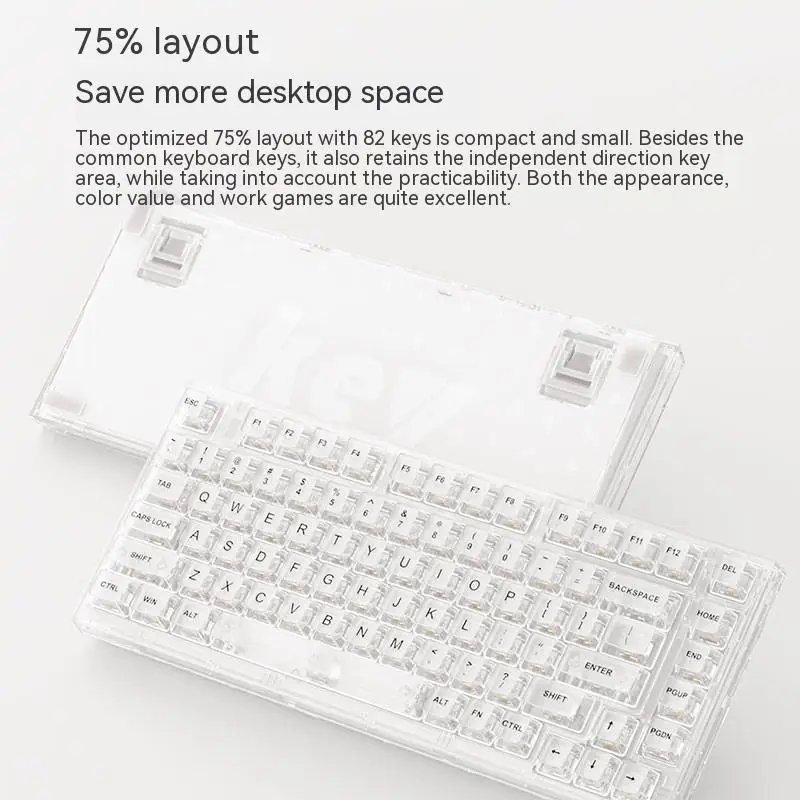 XINMENG X75 Wireless Tastatură Mecanică Dinamic RGB Thre Modul de Tastatură de Gaming Hot Swap Garnitura Transparent Pc Gamer Laptop Mac
