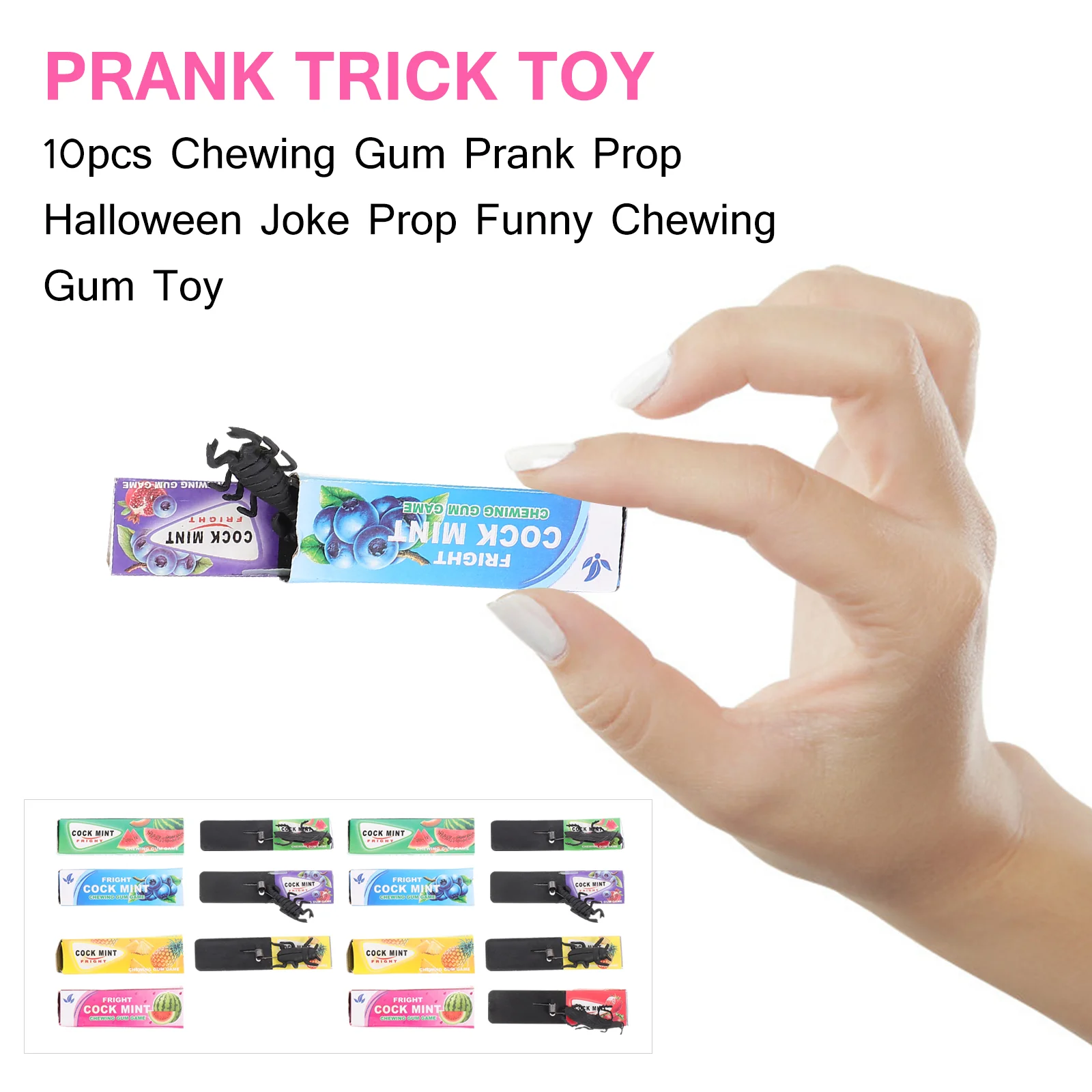 10 Buc Guma De Mestecat Glumă De Halloween Recuzită Jucărie Truc Gândac Glumă Jucării Instrumente Mici De Plastic