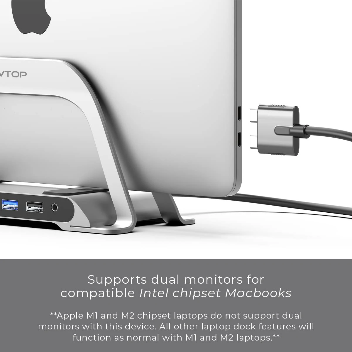 PULWTOP MacBook Docking Station, Multiport USB C HUB Compatibil cu MacBook Pro și Air, Dual Monitor Adaptor