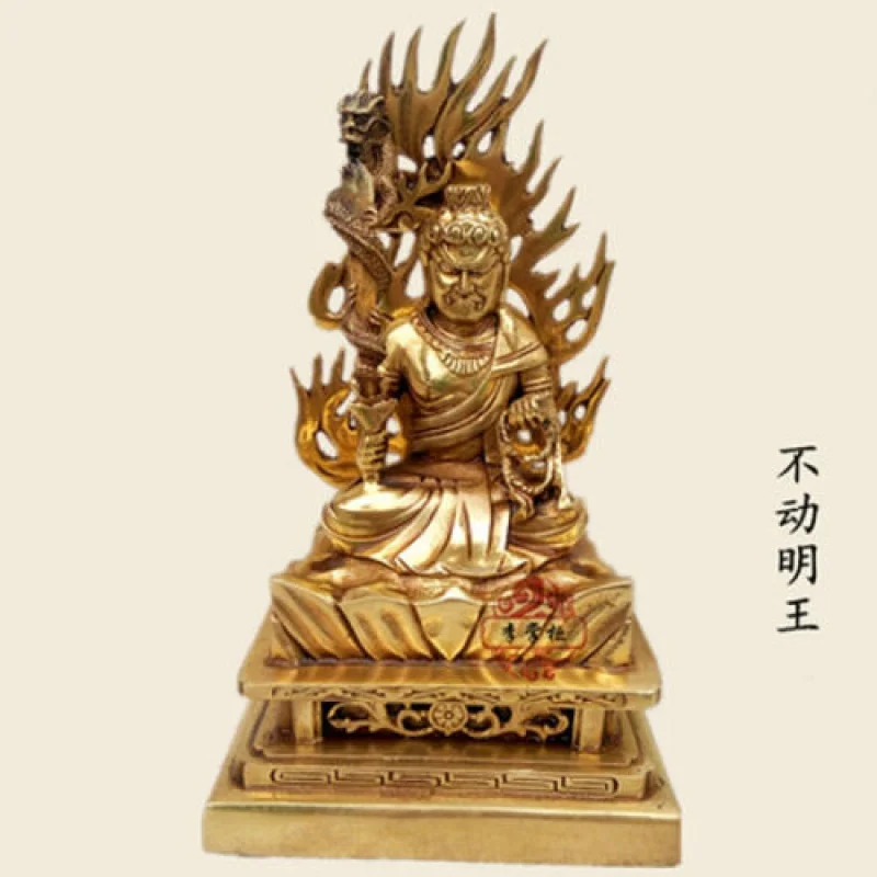 21cm Statuie a lui Buddha de bun augur Guardian Avere Mamon Acarata Statuie