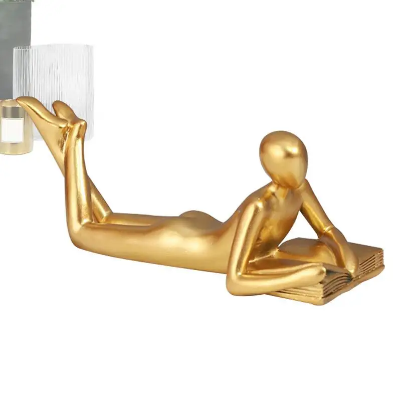 1buc Aur Gânditor Statuie Rășină Abstract Gânditor în aer liber Figurine Raft Sculptura Camera de zi de Decorare Pentru Decor Acasă