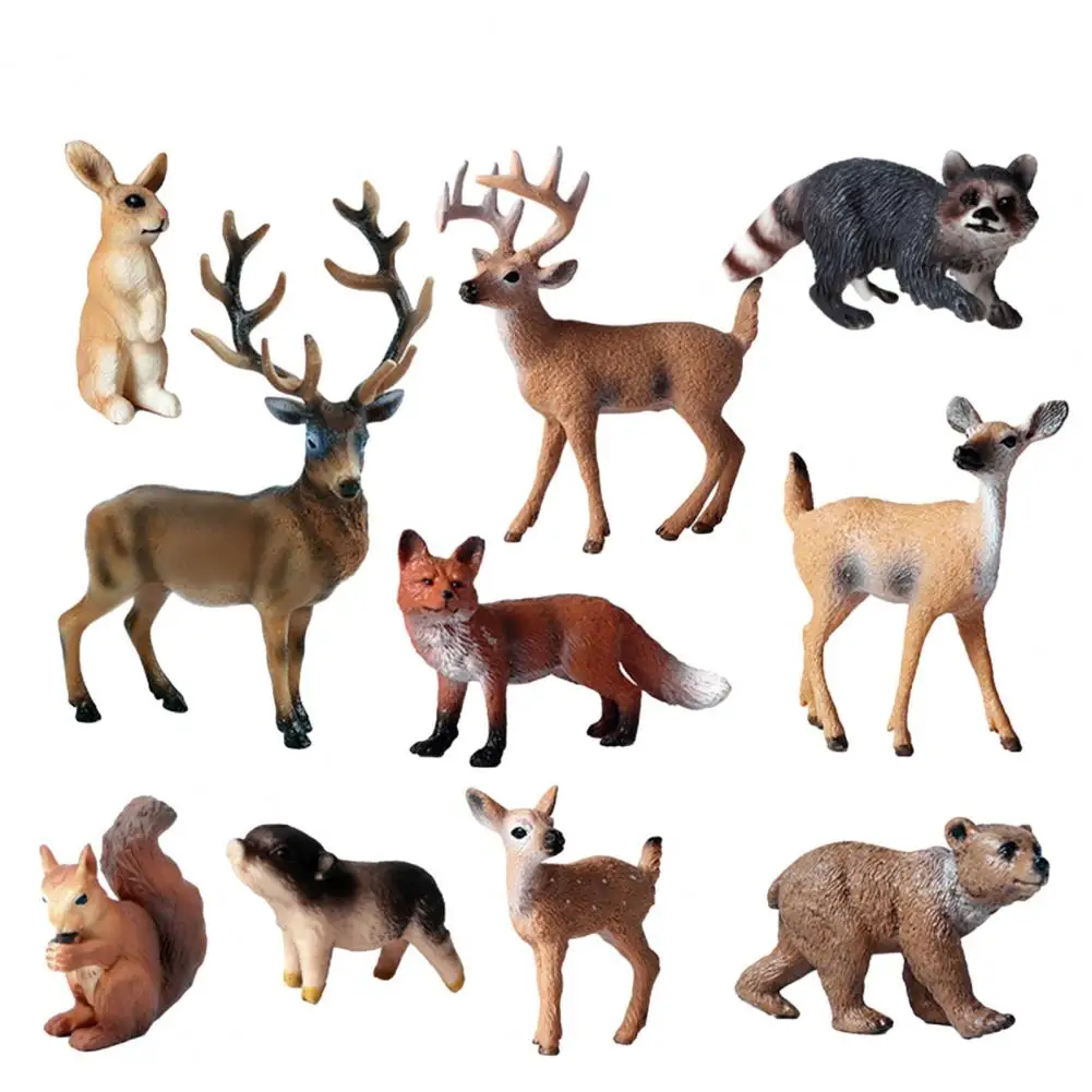 Ursul brun Model Realist Simulate Pădure Figurine de Animale Elan Vulpe, Cerb, Veveriță, Urs Brun Modele Statice pentru Copii