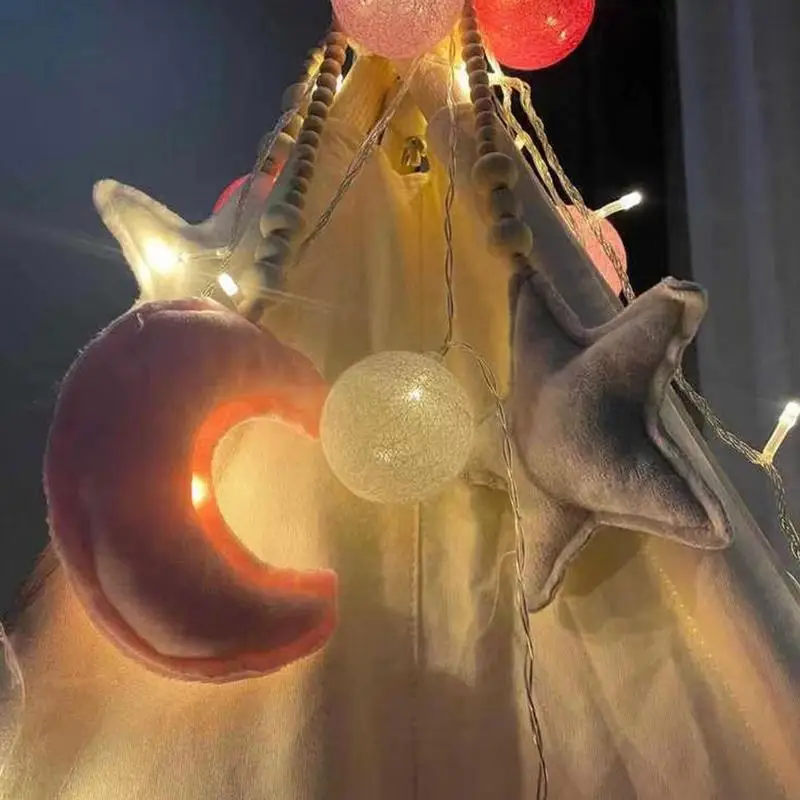 Nordic Margele Din Lemn Ornament Luna Camera Pentru Copii Decor Pat De Copil Cort Agățat Pandantiv Decor De Perete Fotografie Elemente De Recuzită