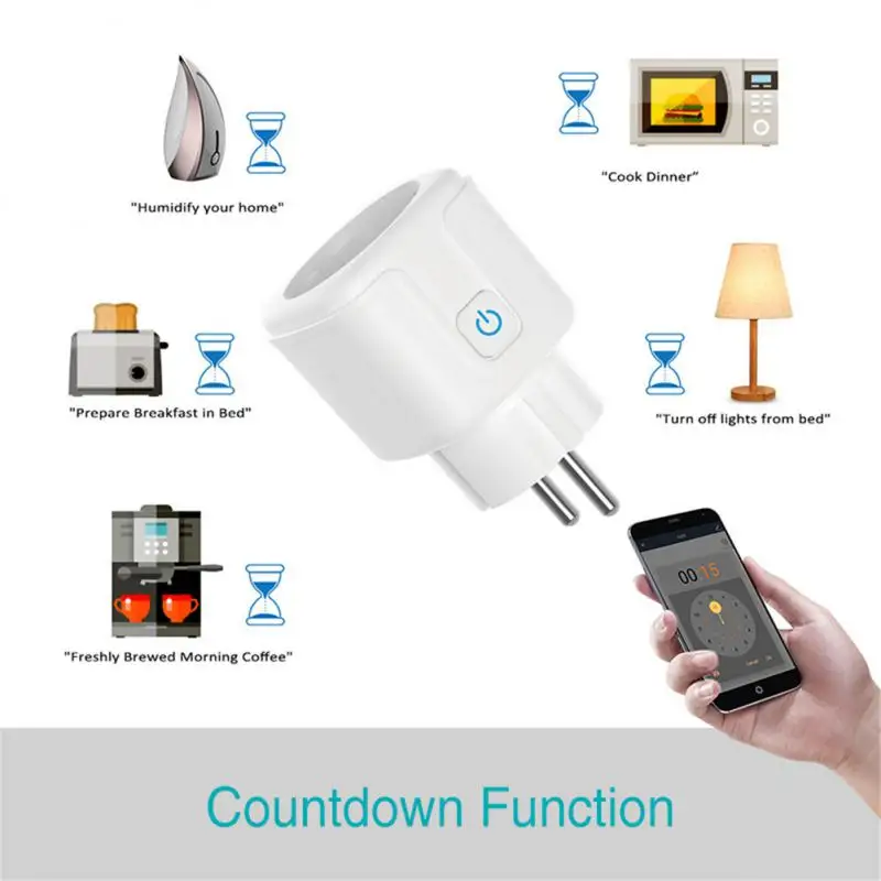 16A Tuya WiFi UE Smart Plug Priza de Putere Monitor Wireless Socket Timer Remote Control Electric Pentru Google Acasa Alexa