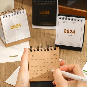 2024 Desktop Calendar de Hârtie de Moda Anual Multi-funcția de Planificator Planificator Mini Notebook Agenda Organizator Acasă Rechizite de Birou