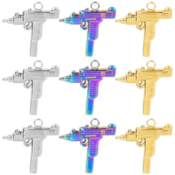 3pcs/lot en-Gros Bijuterii Accesorii din Oțel Inoxidabil de pistol Mitralieră Charm Pandantiv Pentru Bratari, Colier