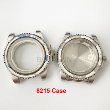 40mm din oțel de înaltă precizie caz ceas de ceas accesoriu de safir substitut, negru verde de apă fantomă caz, potrivit pentru 8215/2813 muta