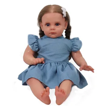 55CM/22 cm Realiste Renăscut Baby Dolls Îmbrăcat Fată Frumoasă Păpușă de Cârpă Corpul Bumbac Umplute Vinil Silicon Membrelor Cadou Copil