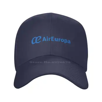 Air Europa Logo-ul Imprimat Grafic Logo-ul de Brand de Înaltă calitate Denim capac Tricotate pălărie de Baseball capac