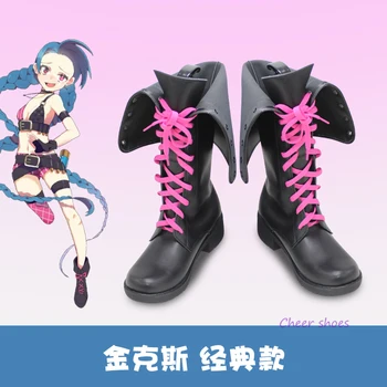 Anime Lol Cosplay Pantofi de benzi Desenate de Halloween Pantofi Jinx Cosplay Costum Prop League of Legends Cosplay Anime Cizme pentru Femei