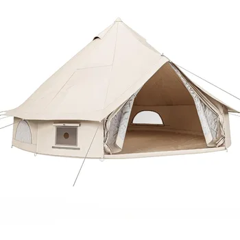 Cand Campam Bell Camping Cort Spațios Interior Din Bumbac Impermeabil Respirabil Windows În Aer Liber, Petrecere De Familie Gratar Picnic