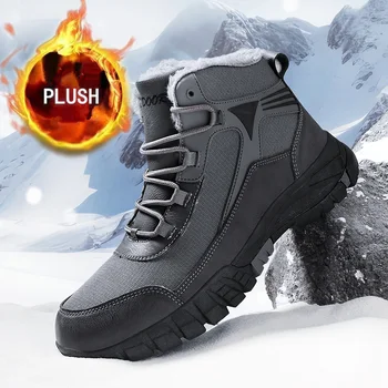 Cizme de iarnă pentru Bărbați 2023 Pluș Cald Exterior Impermeabil Drumeții Tenisi High-top Casual Barbati Pantofi Non-alunecare de Glezna Cizme