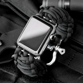 Curea nailon Pentru Apple watch band 44mm cu diametrul de 40mm, 45mm 41mm 42mm 38mm 49mm Sport Supraviețuire Frânghie Brățară iWatch seria ultra 3 se 6 7 8